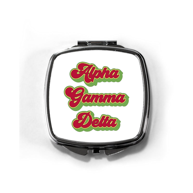 Alpha Gamma Delta Sorority Pocket Mirror - Greek Letters Makeup Compact