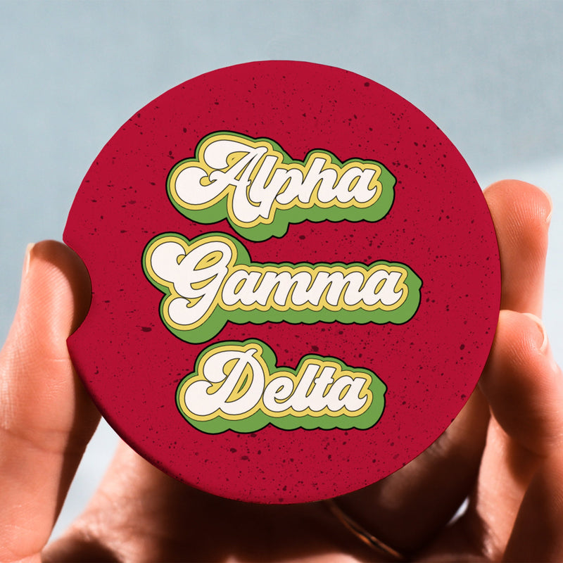 Alpha Gamma Delta Car Coasters - Sorority Letters Merch, Perfect Big Little Sorority Gift