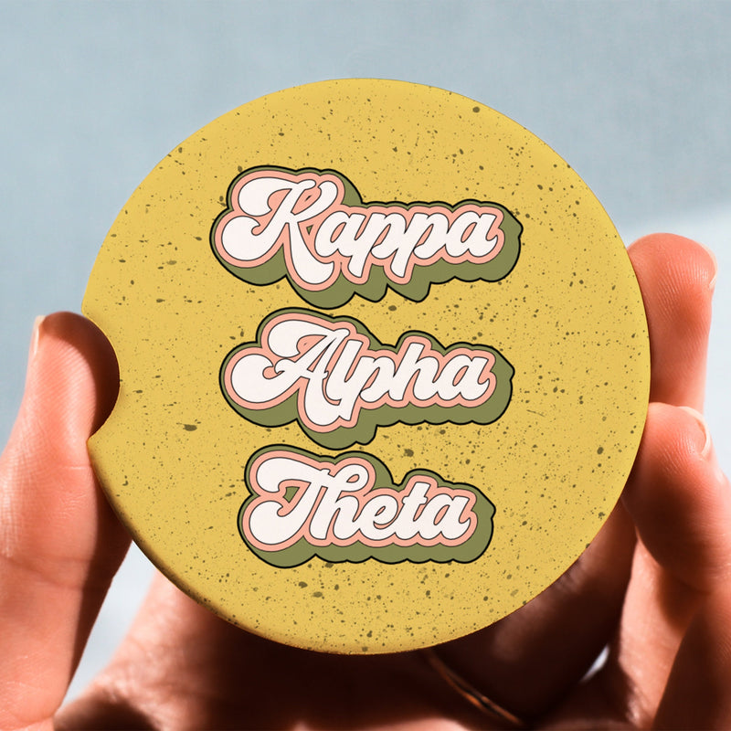 Kappa Alpha Theta Car Coasters - Sorority Letters Merch, Perfect Big Little Sorority Gift