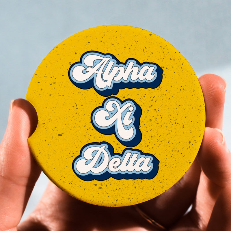 Alpha Xi Delta Car Coasters - Sorority Letters Merch, Perfect Big Little Sorority Gift